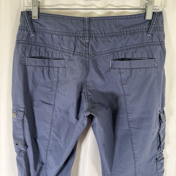 Athleta Cargo Pants Women's 4P Blue Snap Zip Pockets Lightweight Low Rise - Picture 12 of 16